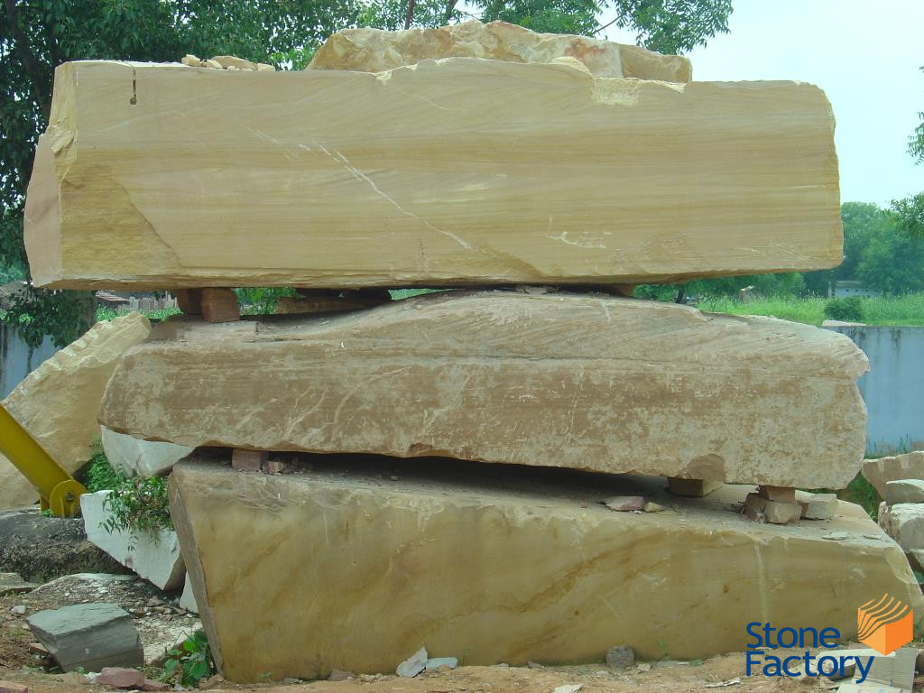 Golden Teakwood Sandstone Blocks - Indian Natural Stone  Exporter,Manufacturer,Supplier & Factory